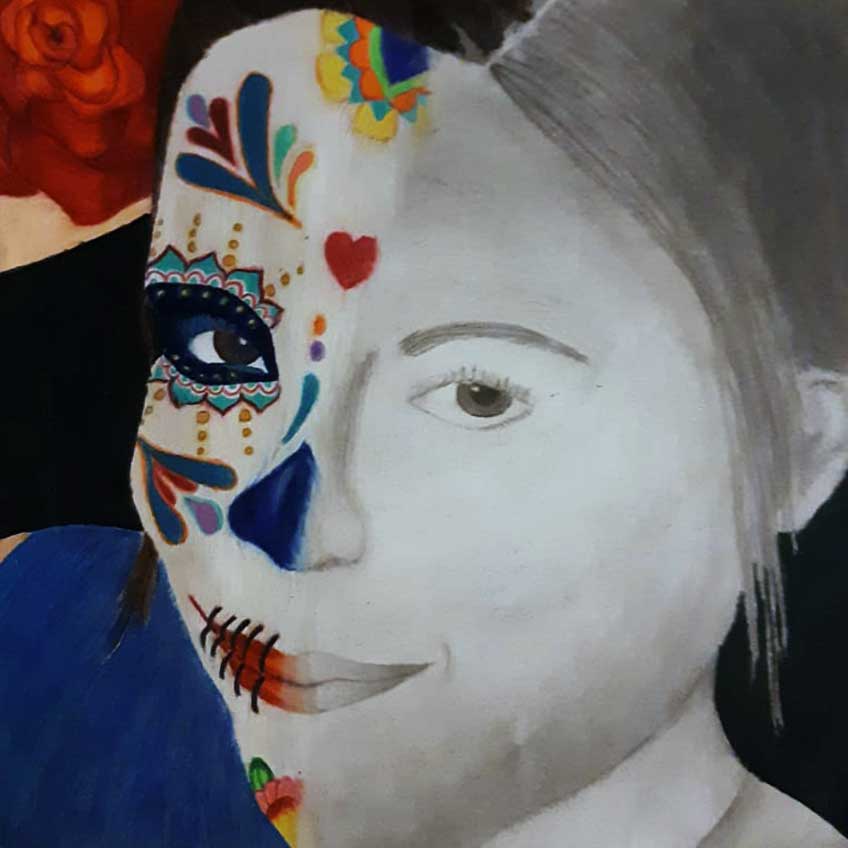 Dia de los Muertos (Day of the Dead) Inspired Self Portrait