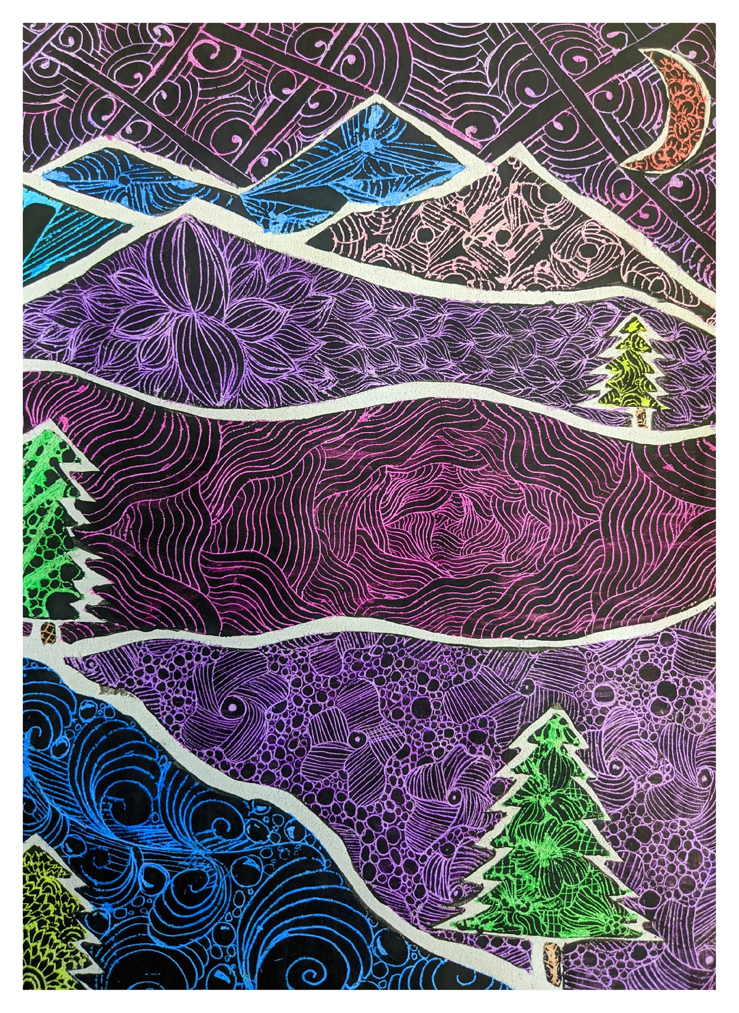 Scratch-Off Zentangle Landscapes supporting image 0