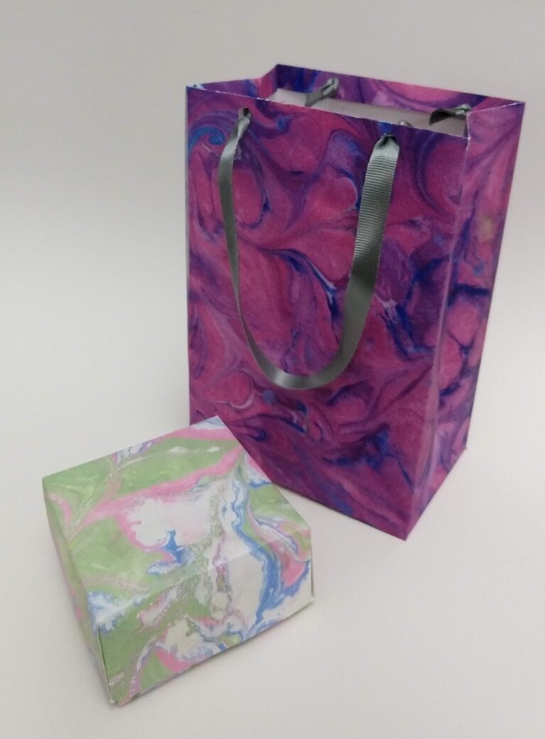 Paper Marbling, Origami Box and Bag