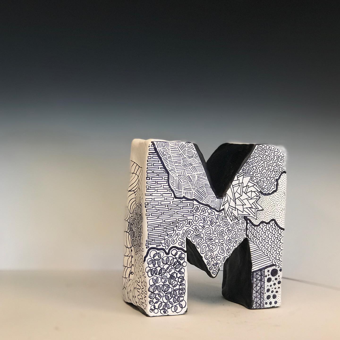 Zentangle Inspired 3D Slab Initials supporting image 0